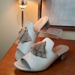 Donald J Pliner 11M Canvas Tan MARRA Sandal Slide